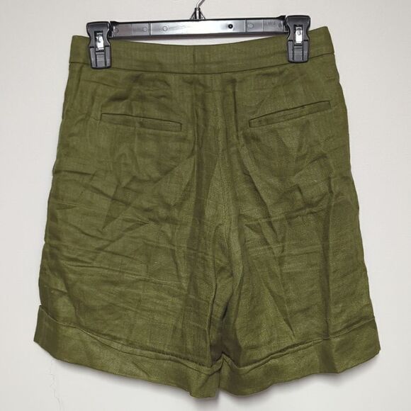 J. Crew Green Linen Bermuda Shorts - Picture 3 of 7